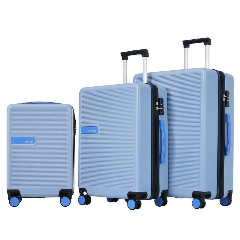 Contrast Color 3 Piece Luggage Set Hardside Expandable Suitcase Sets ...