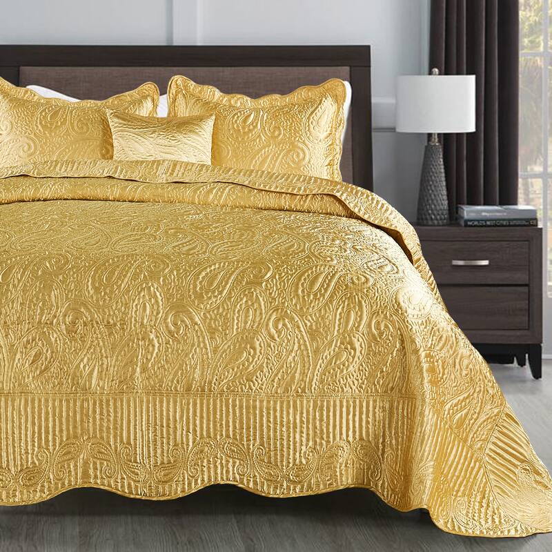 Serenta Quilted Satin 4-piece Bedspread Set