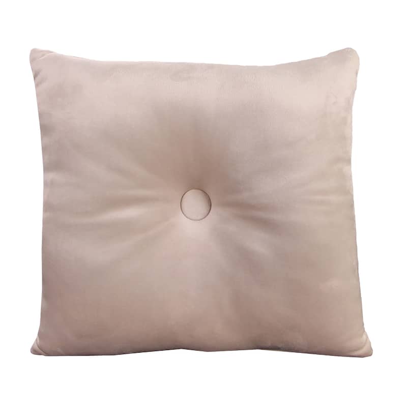 18" x 18" Solid Tufted Indoor Throw Pillow with Fabric Button - Ivory