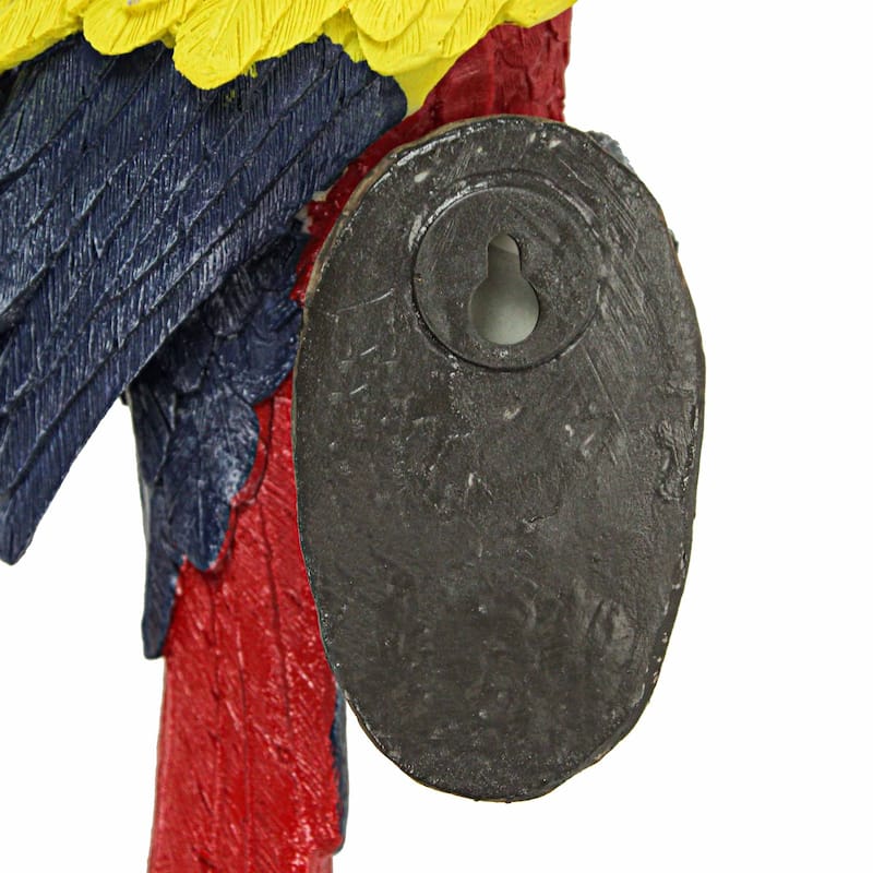 Zeckos 18 Inch Scarlet Macaw Parrot Wall Sculpture Bird Art