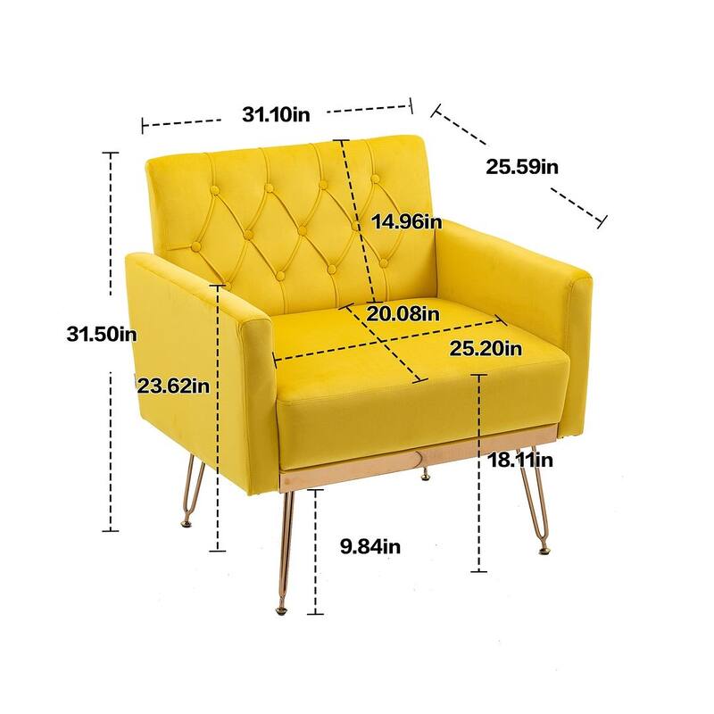 Modern Upholstered Velvet Accent Chair