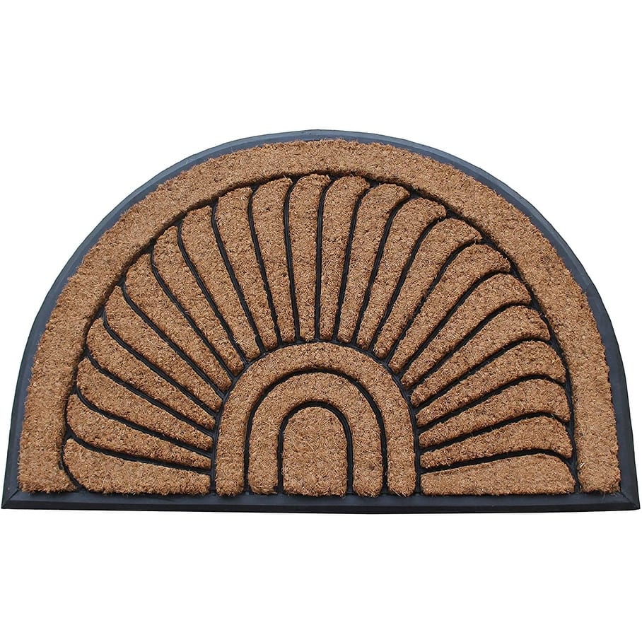 A1HC Rubber and Coir Striped Bronze Finished Outdoor Doormat - 24"X36"