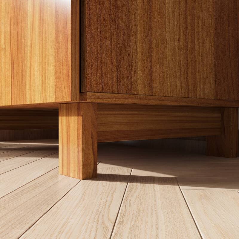 Modern Wooden Chest of Drawers with Wavy Front Design, 4-Drawer Storage Cabinet for Bedroom or Living Room