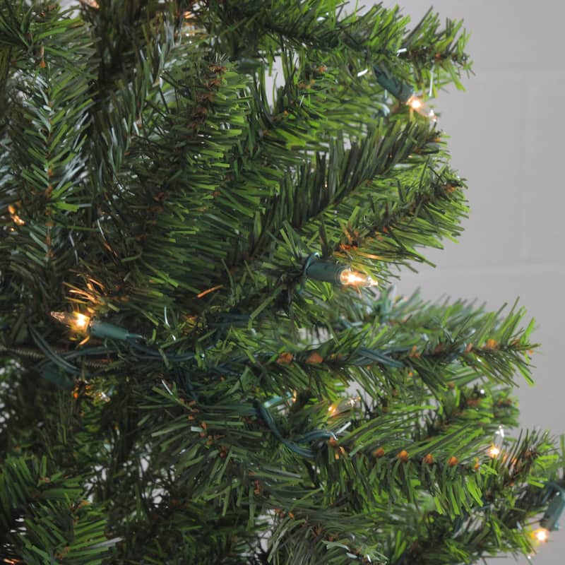 Pre-Lit Medium Balsam Pine Artificial Christmas Tree - 7' - Clear Lights - 7 Foot