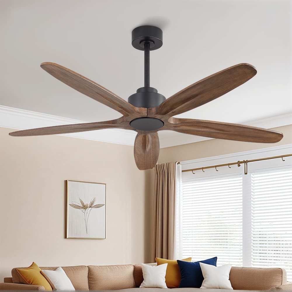 MLiAN Ceiling Fan with Soild Wood Blade Remote Control 6-Speed DC