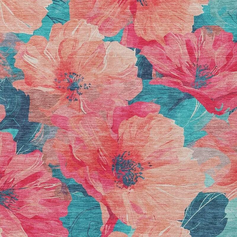 HomeRoots Floral Transitional Rectangle Outdoor Rug