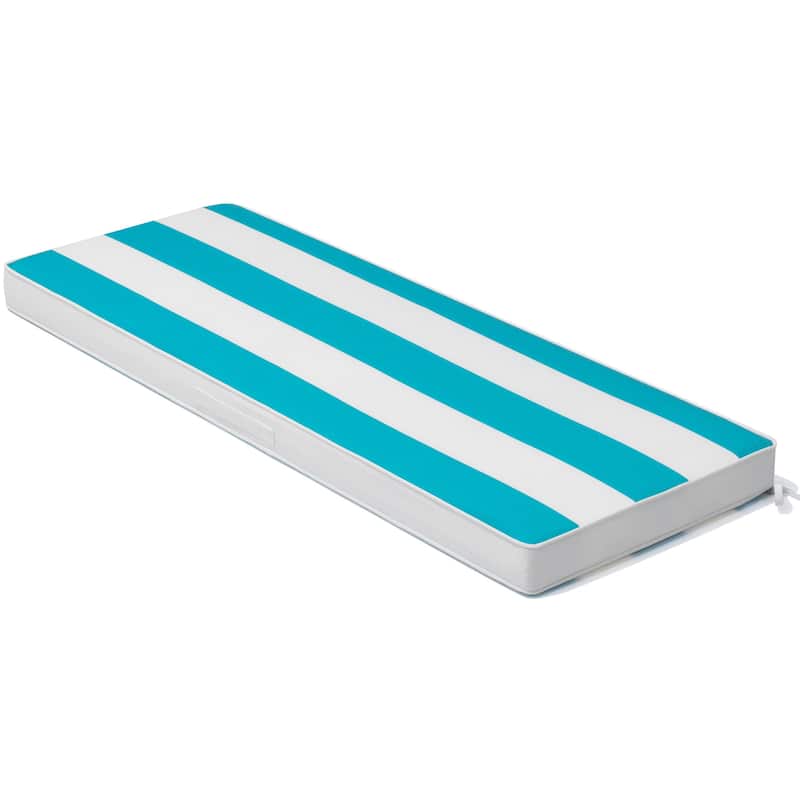 Outdoor Settee Bench Seat Cushion Patio Swing Cushion Loveseat Cushion - 48 - inch width - 1-piece, Blue&White