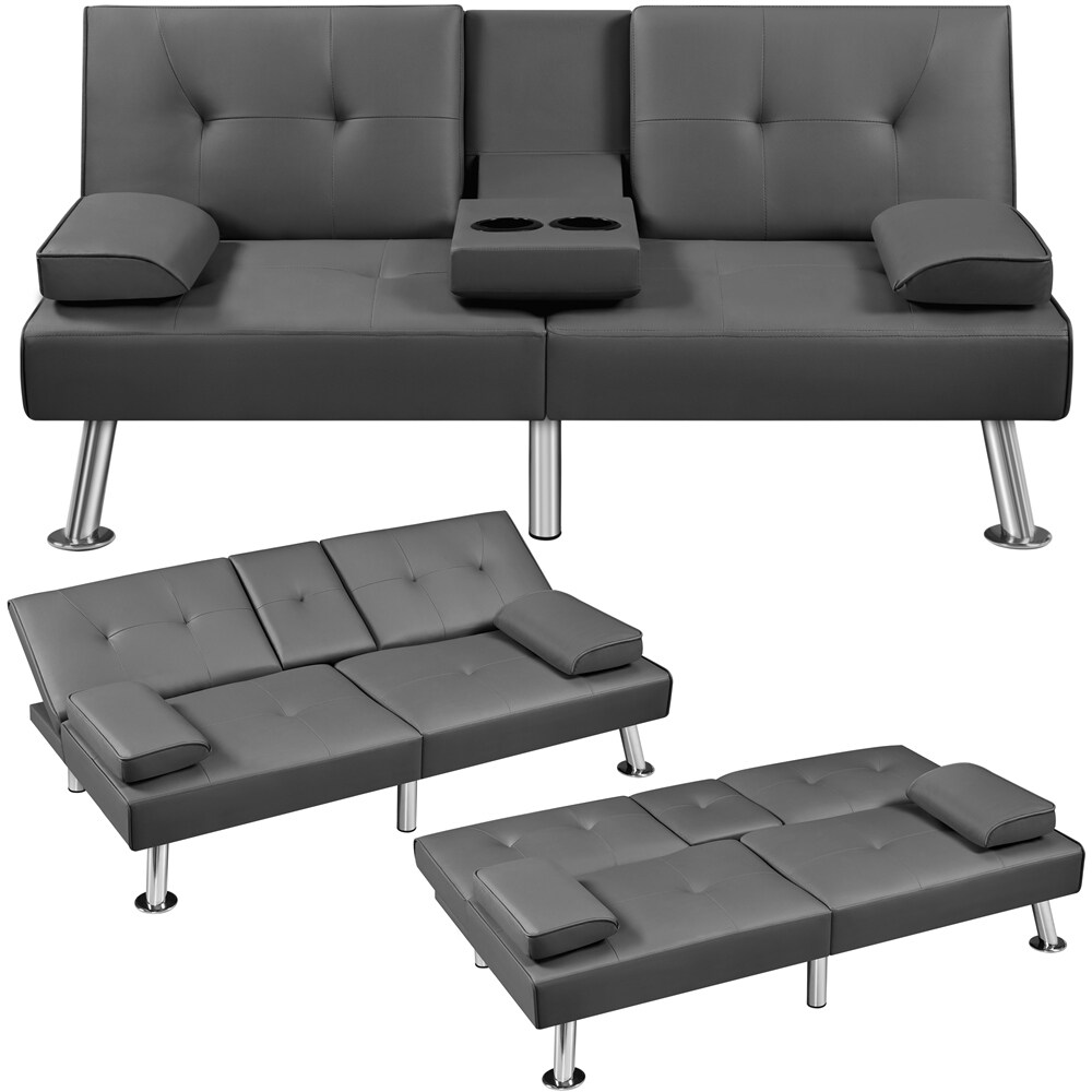 Grey Faux Leather Futons Bed Bath & Beyond