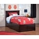 preview thumbnail 3 of 6, Madison Twin Solid Wood Platform Bed with Footboard & 2 Storage Drawers in Espresso