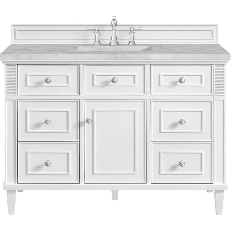 James Martin Vanities 424-V48-FVSL Lorelai 48" Free Standing Single - Bright White