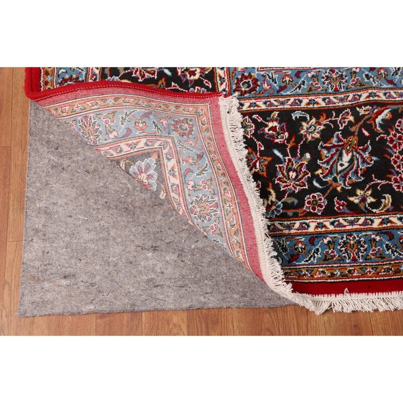 Medallion Kashan Turkish Rug Floral Machine-Made Carpet - 9'8" x 12'10"