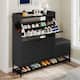 Moasis Farmhouse Shoe Storage Cabinet with 2 Flip Drawers for 16 Pairs Entryway Shoe Storage with Shoe Bench