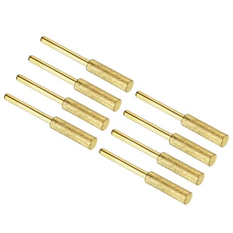 7/32" Diamond Chainsaw Sharpener Sharpening Stone Titanium Plating, Golden 8pcs