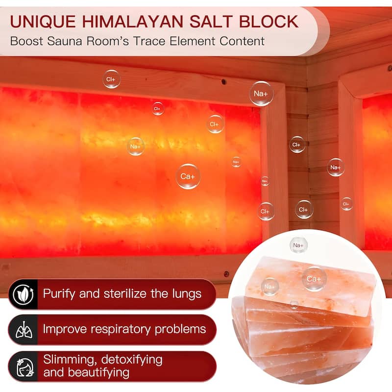 Infrared Sauna up to 4 Person with 15 Minutes Warm-up Heater Tube & Carbon Plate