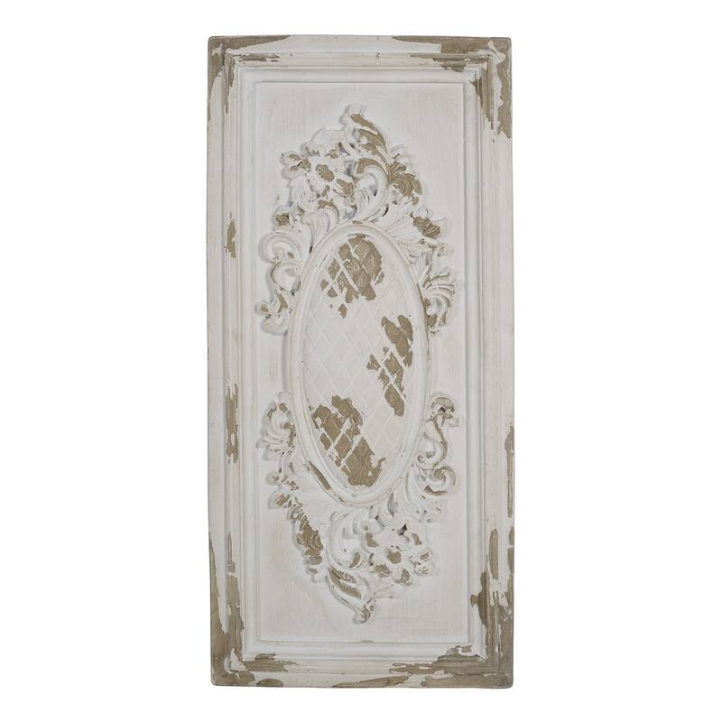 Modern 18.1" x 39.4" Rectangle Wall Art Panel in White