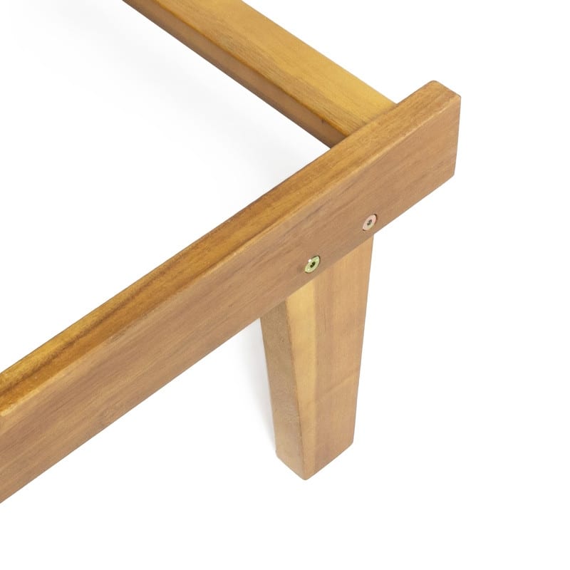 Adjustable Wood Chaise Lounge-Modern Outdoor Patio Poolside Sun Lounger with Breathable Slatted Design