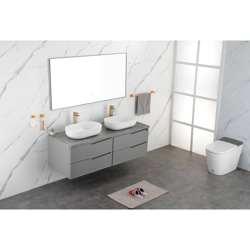 Eco-Friendly 24-Inch Acrylic Rectangular Vessel Sink, Durable and Hygienic, for Modern Bathroom Design - 24in L