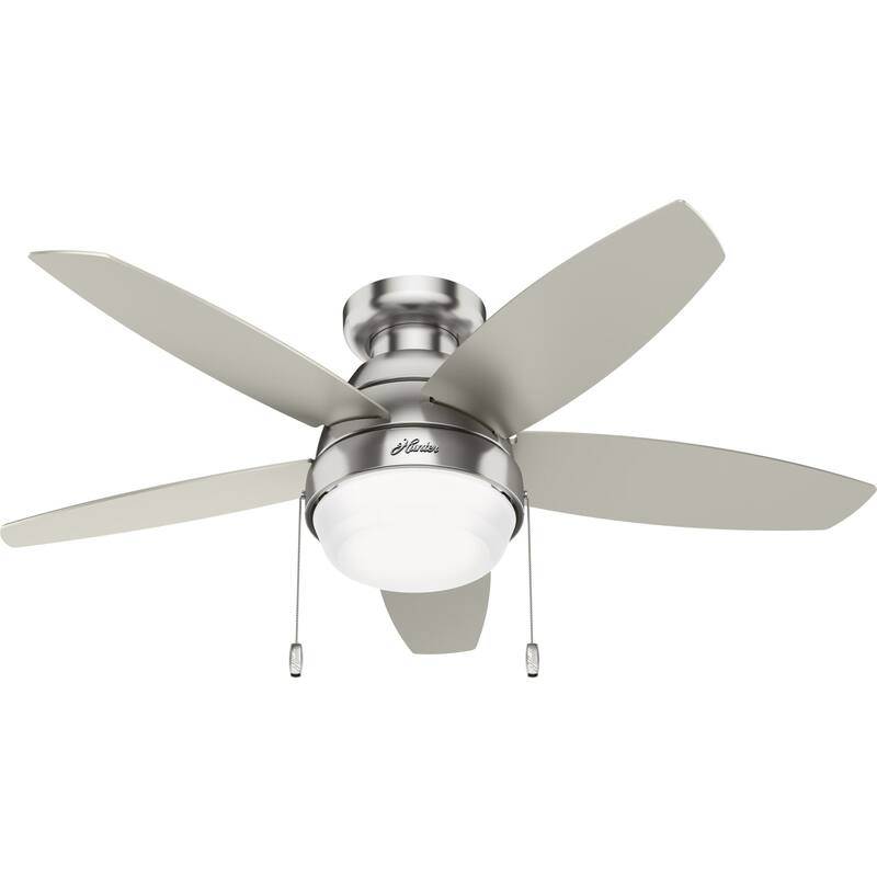 Hunter Lilliana Low Profile Ceiling Fan w/LED Light Kit, Pull Chain, Exclusive SureSpeed - Modern, Transitional