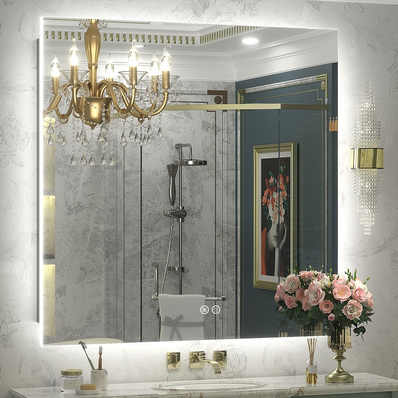 Frameless LED Backlit Anti-Fog Bathroom Vanity Mirror - 40x24