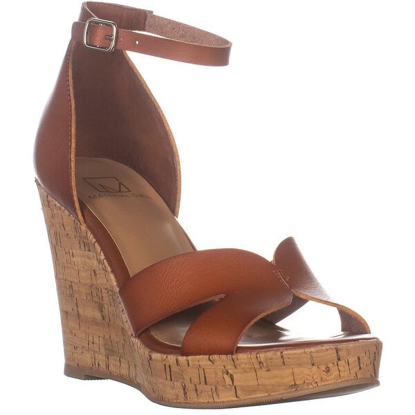 cognac platform sandals