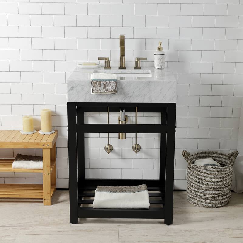 Kingston Brass Kingston Commercial Steel Console Sink Base - Matte Black