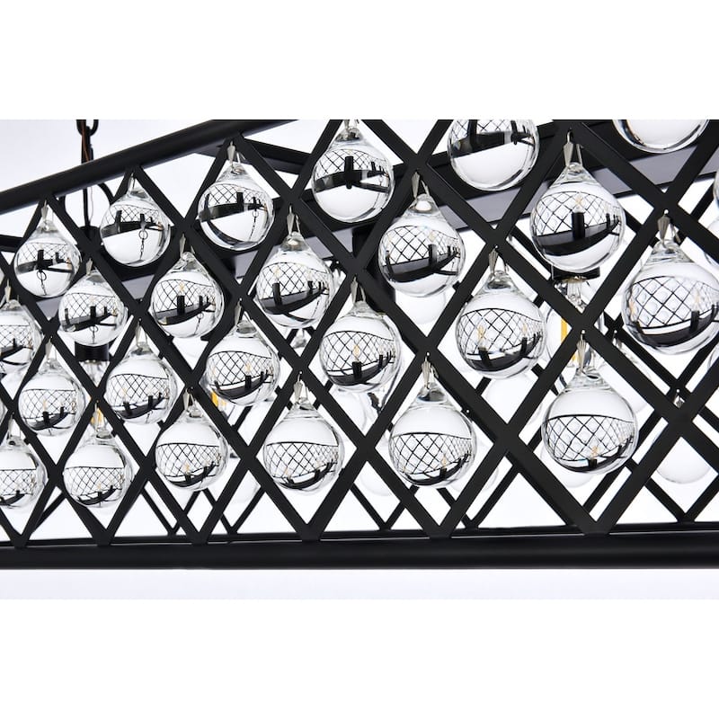 Royce Edge 7-Light Matte Black Chandelier - matte black (royal cut clear crystals)