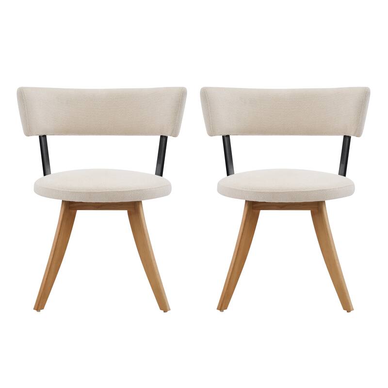 Christopher Knight Home - Modern Upholstered Rubber Wood Dining Chairs with Curved Back