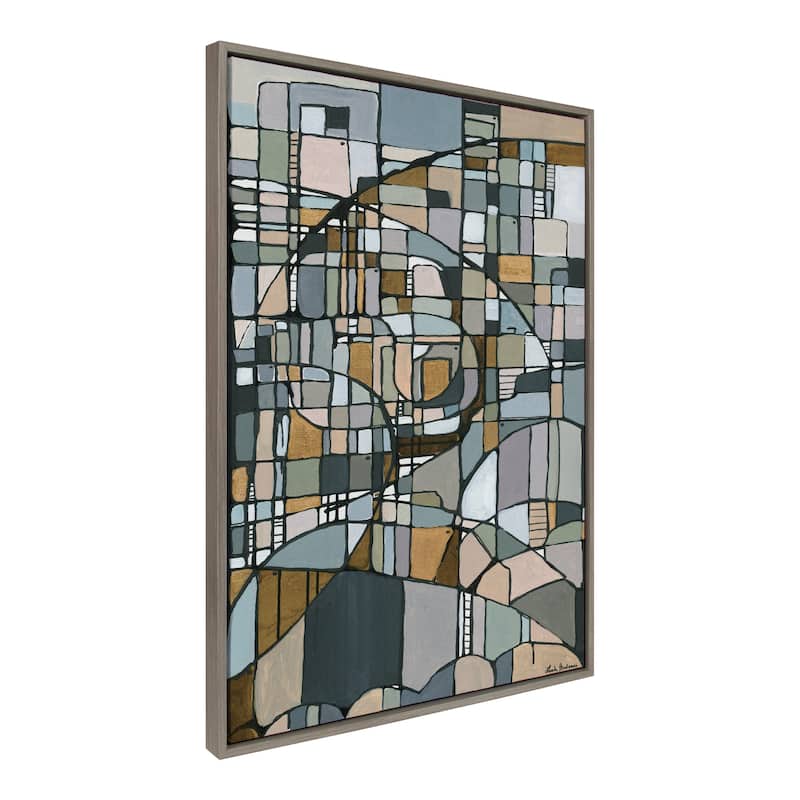 Kate and Laurel Sylvie Deco Nadeau Framed Canvas by Leah Nadeau