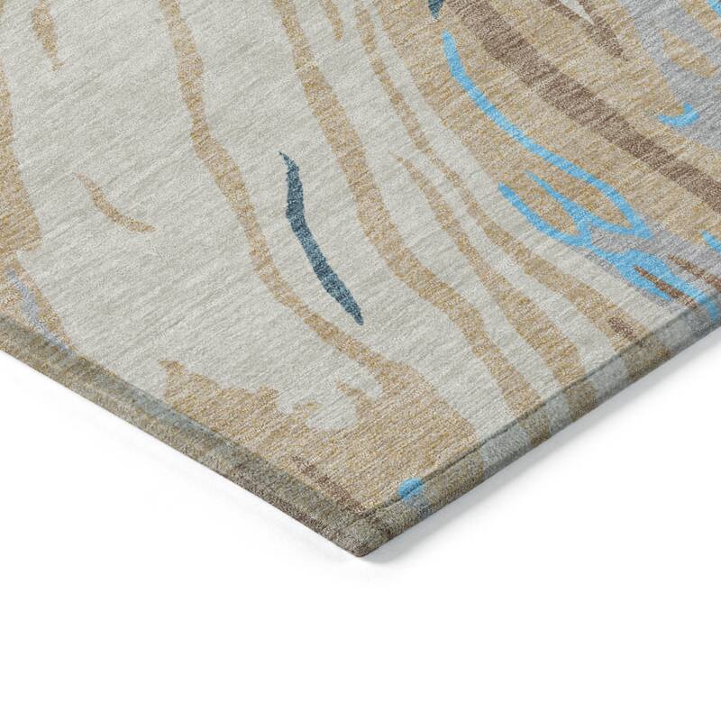 HomeRoots Abstract Transitional Rectangle Outdoor Rug