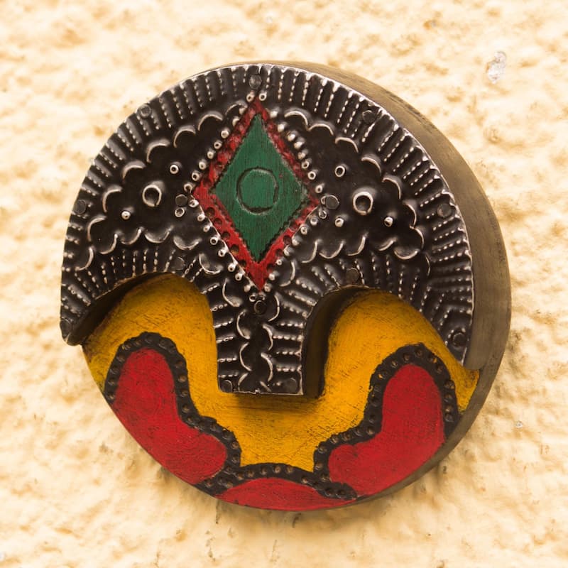 Novica Handmade Round Face African Wood Mask