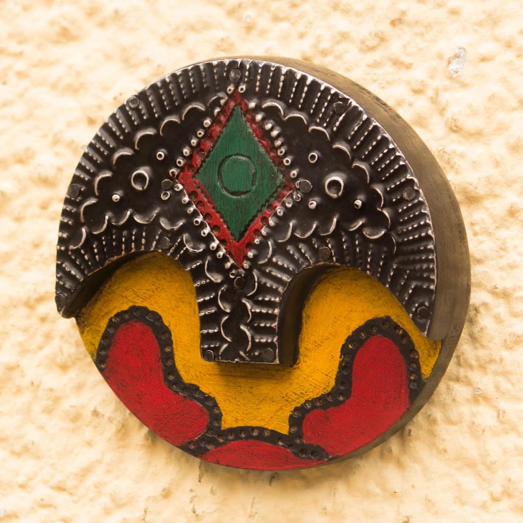 Novica Handmade Round Face African Wood Mask