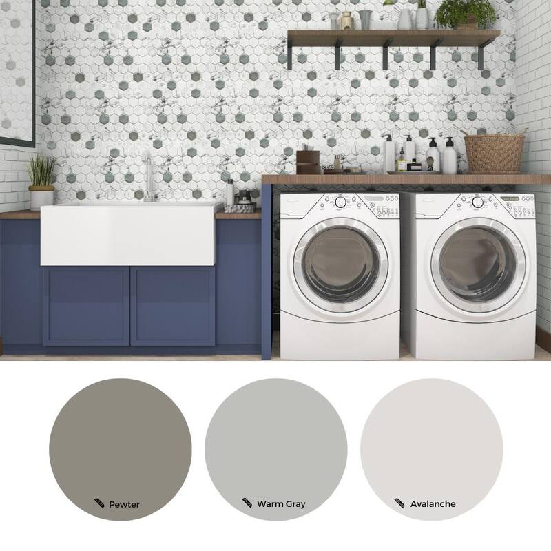 The Tile Life Eterna Hex 2x2 Fosco Argent Glass Mosaic Floor, Backsplash & Wall Tile