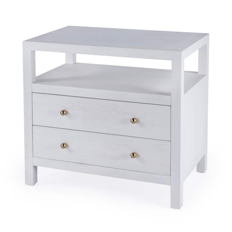Nora 2-Drawer Wood Wide Nightstand