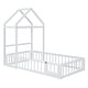preview thumbnail 52 of 88, Wooden Floor Bed wFence Railings and Detachable House Shape Headboard Platform Bed, Kids Montessori Style Playhouse Frame Bed