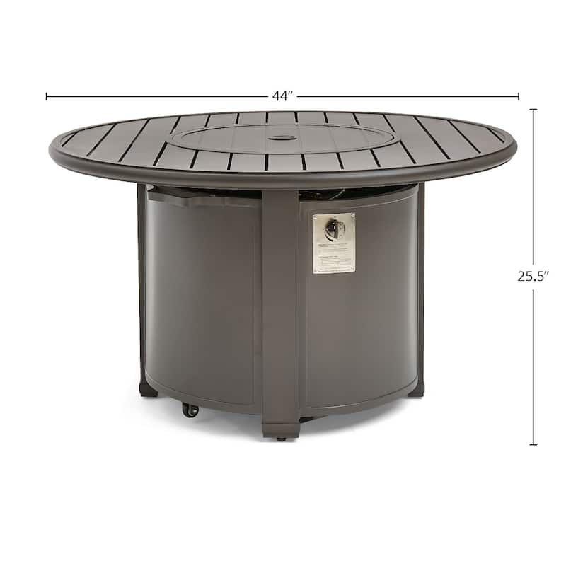 Slat Top 44" Round Fire Table