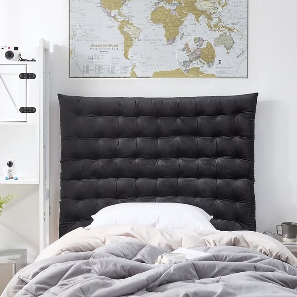 slide 2 of 4, Rainha® Cushion Tufted College Headboard by DormCo Black