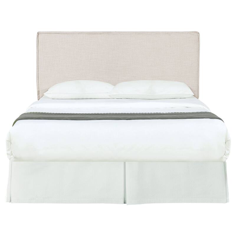 Upholstered Headboard in Sand Fabric with Padded Design and Comfortable Modern Twin Size Look