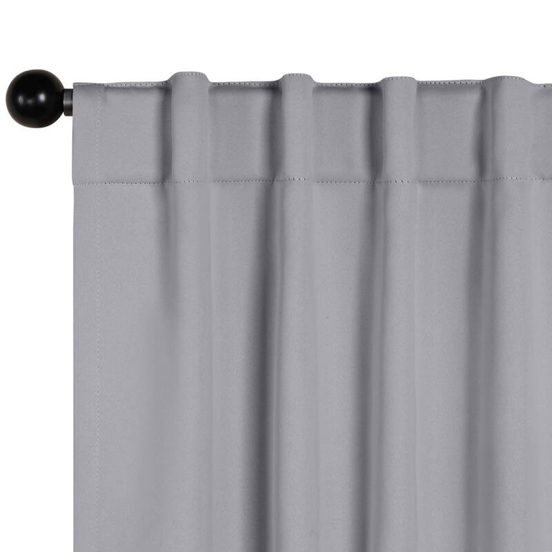 Superior Solid Machine Washable Room Darkening Blackout Curtains with Back Tabs, Set of 2
