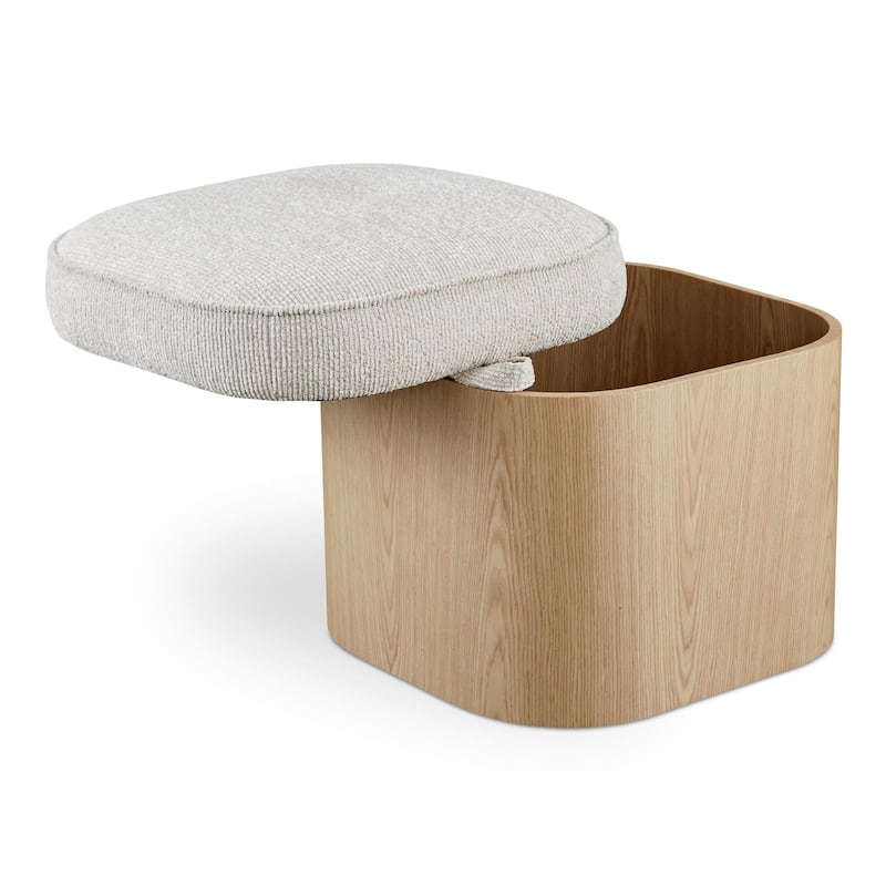 NADAAL STUDIOS Clarisse, Storage Stool With Upholstered Seat - 20"W x20"D x19"H