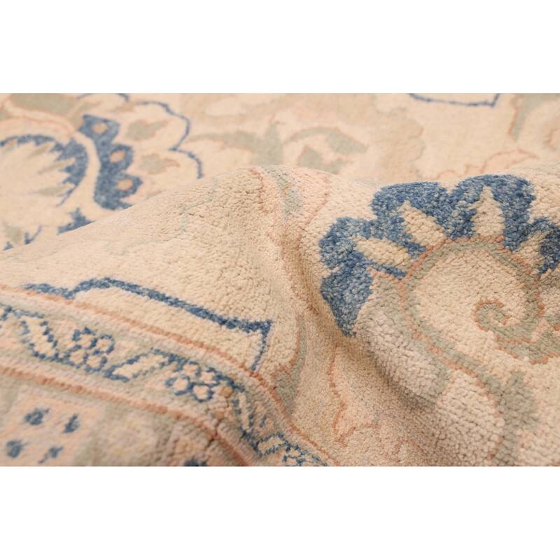 ECARPETGALLERY Hand-knotted Peshawar Oushak Ivory Wool Rug - 7'10 x 10'1