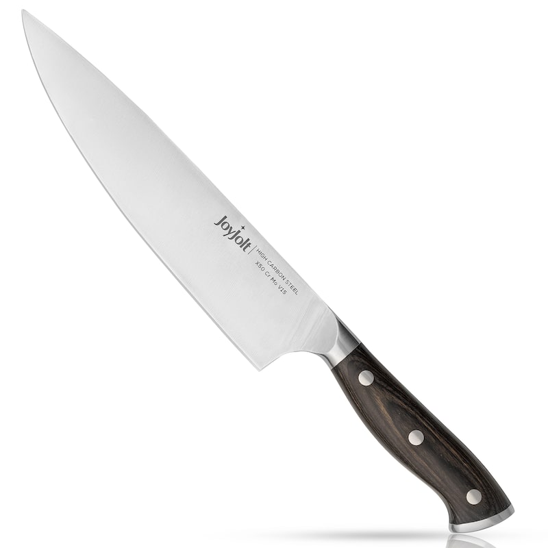 JoyJolt 8-in Chef Knife High Carbon Steel Kitchen Knife - Stainless Steel