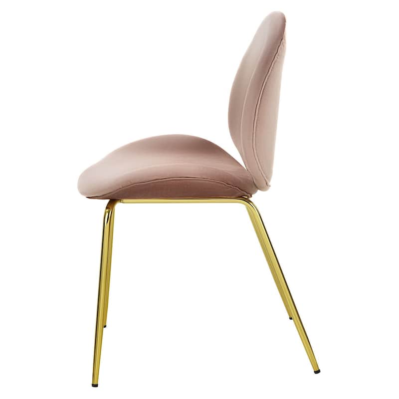 Set of 2 Velvet Accent Chairs with Gold Metal Legs - 19" x 21.5" x 34" (L x W x H)