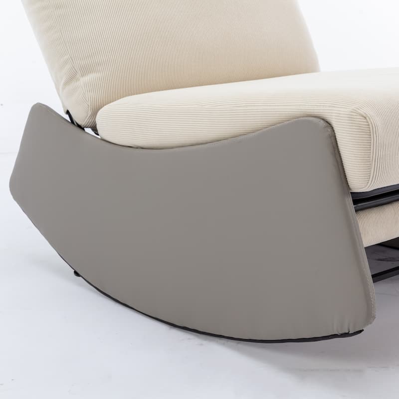 Modern Rocking Chair Upholstered Lounge Chair with Footrest