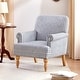 preview thumbnail 40 of 49, Rolled Armchair Accent Chair Set of 2 Blue/ Grey/ Brown