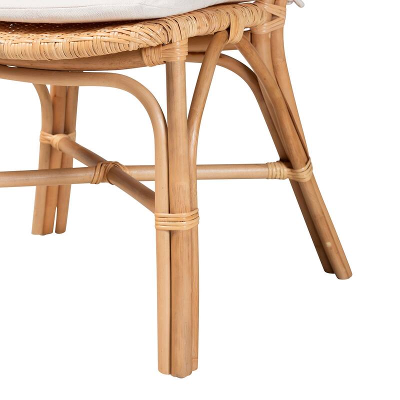 Nadira Bohemian Natural Brown Finished Rattan Dining Chair