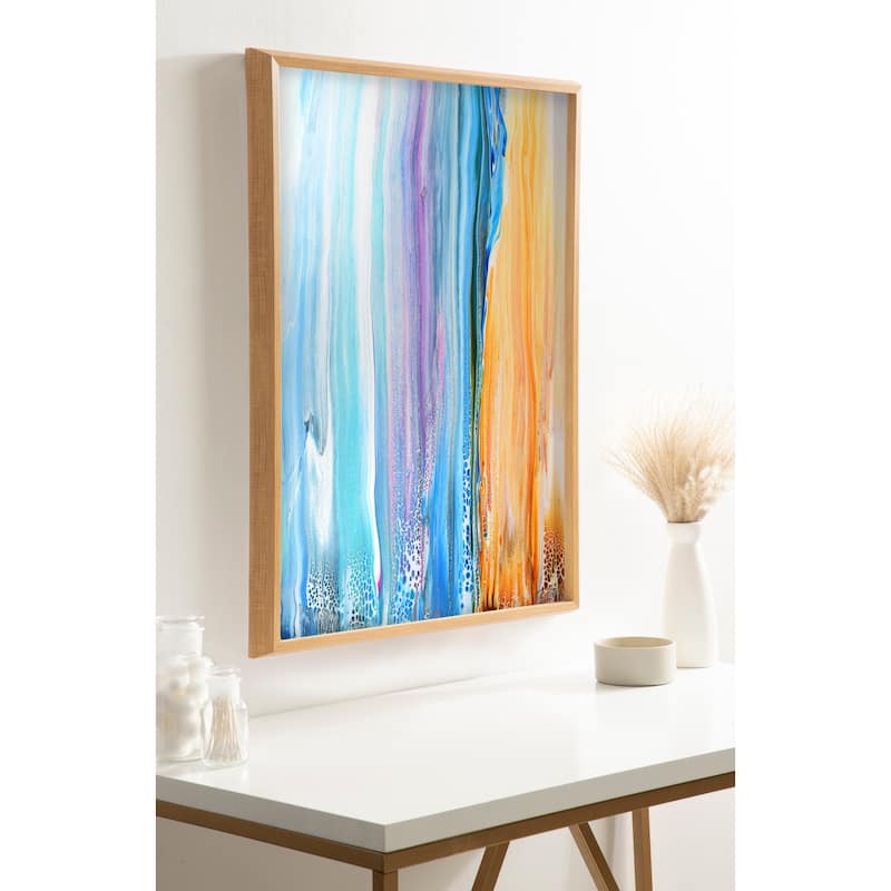 Kate and Laurel Blake Sand and Surf Framed Printed Art by Xizhou Xie