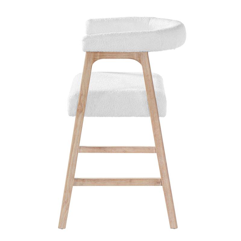 Christopher Knight Home - Modern Upholstered Wooden Counter Stools - 26" Seat Height Bar Stools with Back, Set of 2