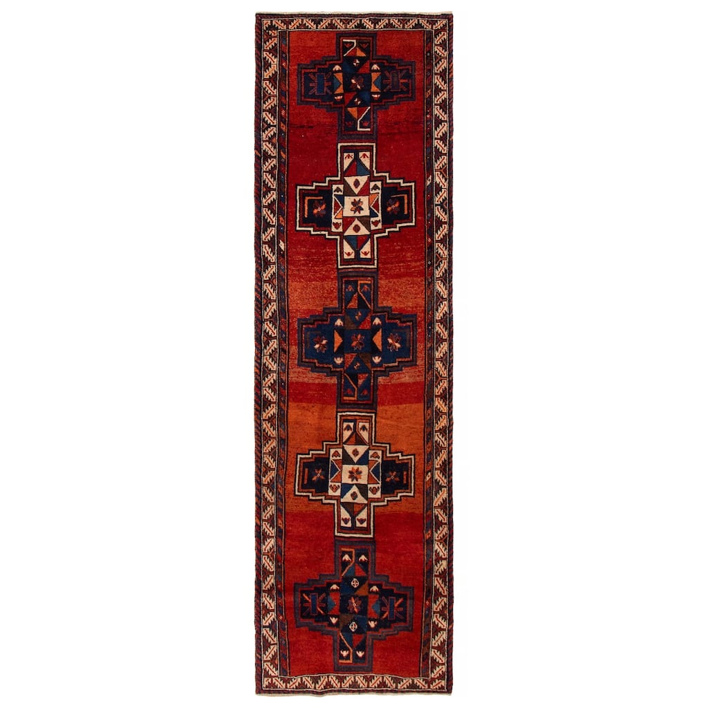 ECARPETGALLERY Hand-knotted Melis Vintage Copper Wool Rug - 3'7 x 12'8