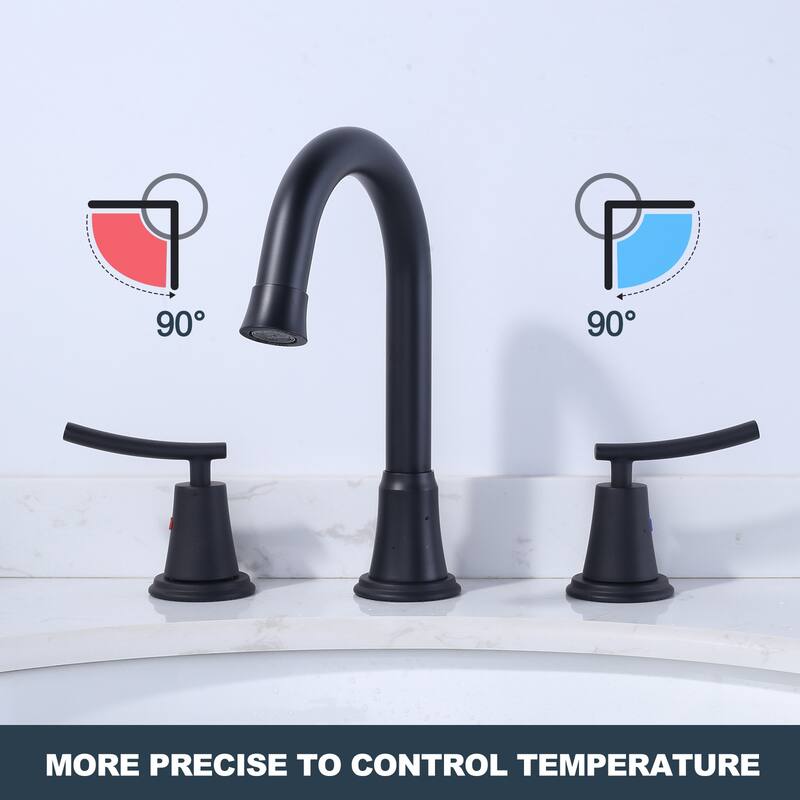WOWOW 8 in. Widespread Double Handle Bathroom Sink Faucet