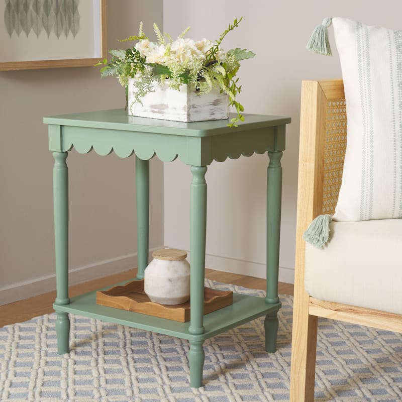 SAFAVIEH Haven Farmhouse Accent Table - 20"W x 16"D x 24"H - Sage Green